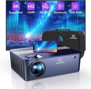 XNoogo 5G Wi-Fi Bluetooth Mini Projector